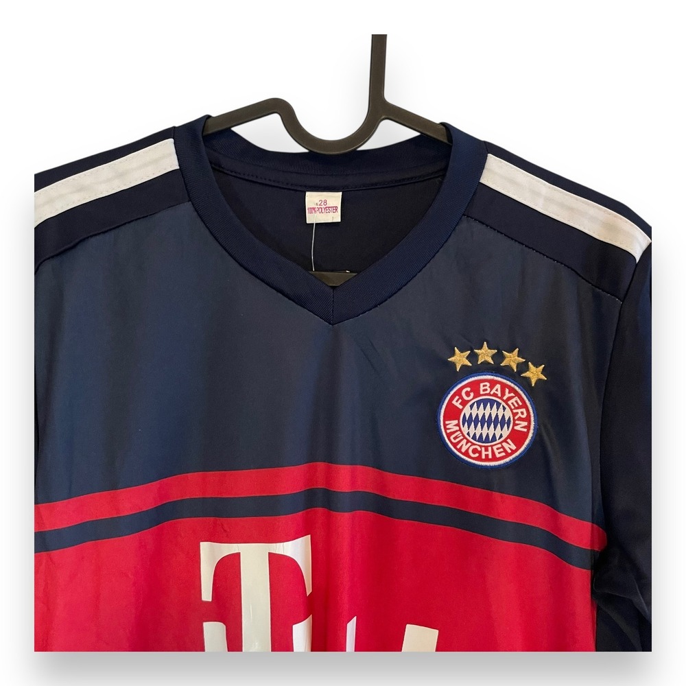 Bayern Munchen Kids Soccer Jersey Navy Red Short Sleeve Size 28 FC Bayern Munich - Picture 2 of 6
